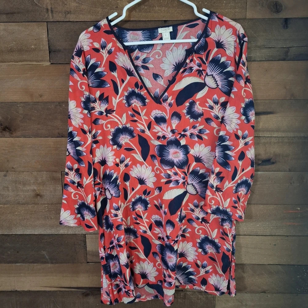 J.Crew Floral Swimsuit Coverup SZ Large